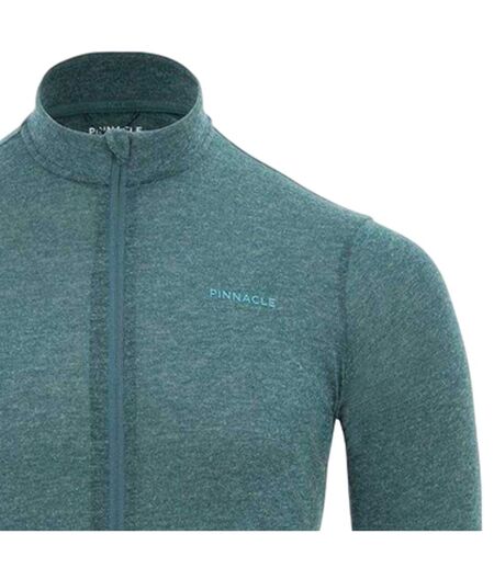 Mens Full Zip Cycling Jersey Green Marl Pinnacle