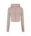 Womens/ladies Knitted Cropped Full Zip Hoodie Taupe Jack Wills-2