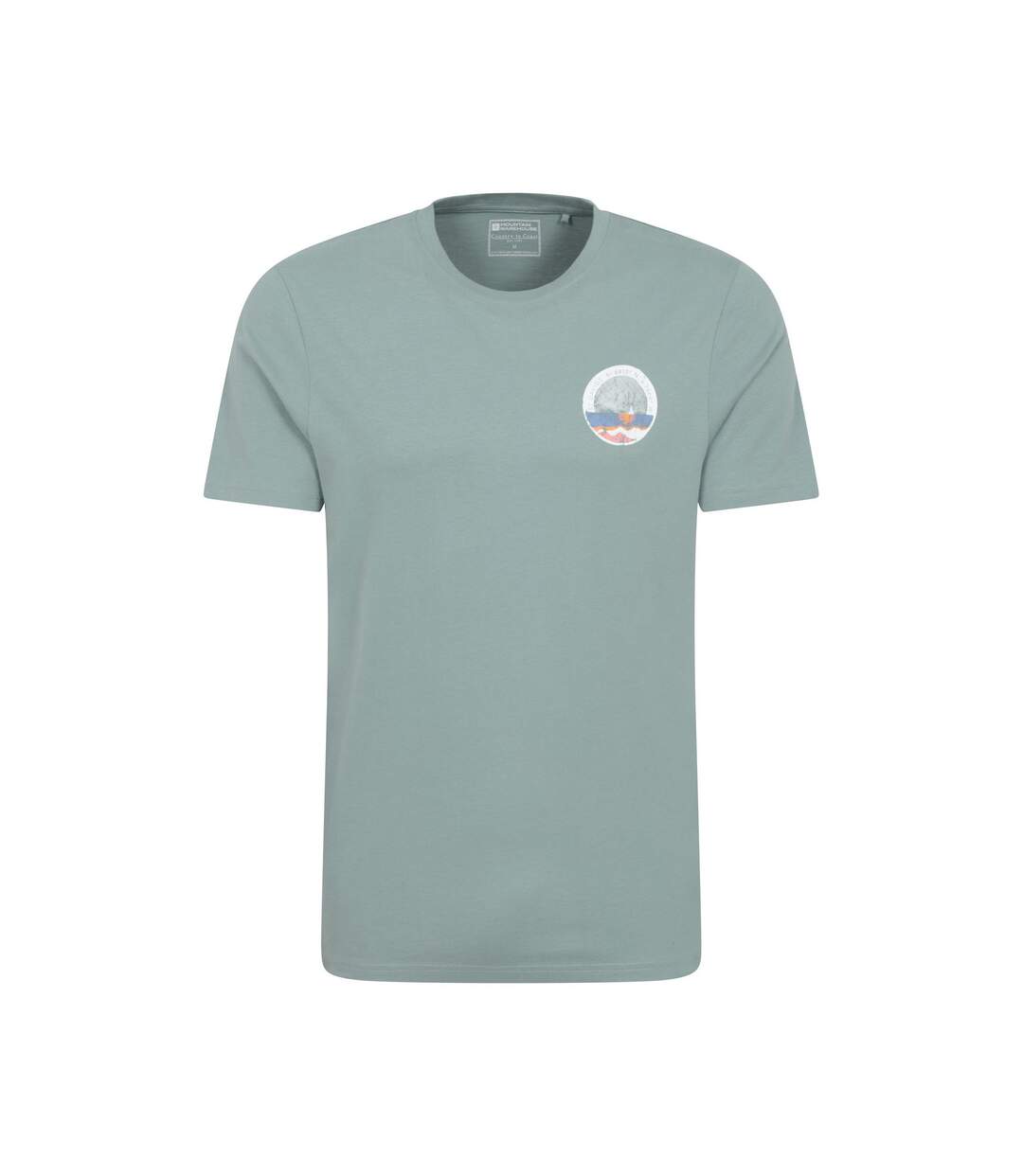 Mens St Davids Printed Organic T-shirt Pale Green Mountain Warehouse-1