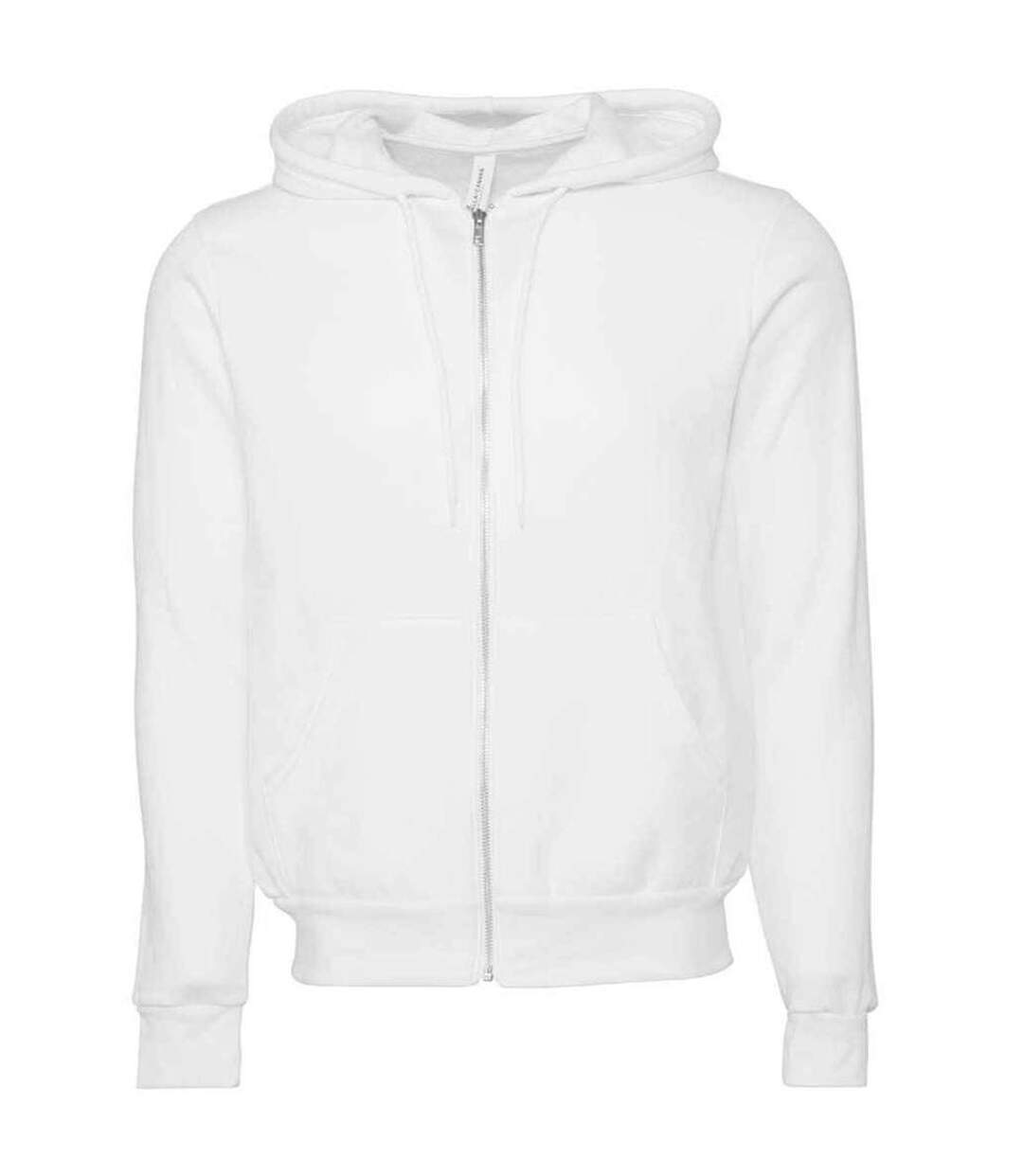 Sweat à capuche zippé en polycoton unisexe pour adultes dtg blanc Bella + Canvas-1