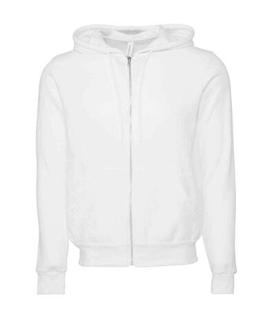 Sweat à capuche zippé en polycoton unisexe pour adultes dtg blanc Bella + Canvas