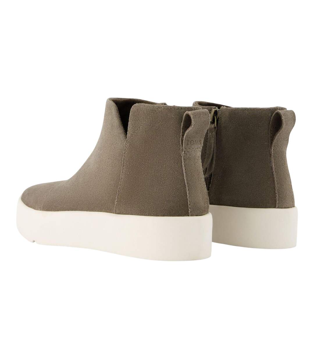 Womens/ladies Verona Leather Mid Cut Platform Ankle Boots Green Toms-2