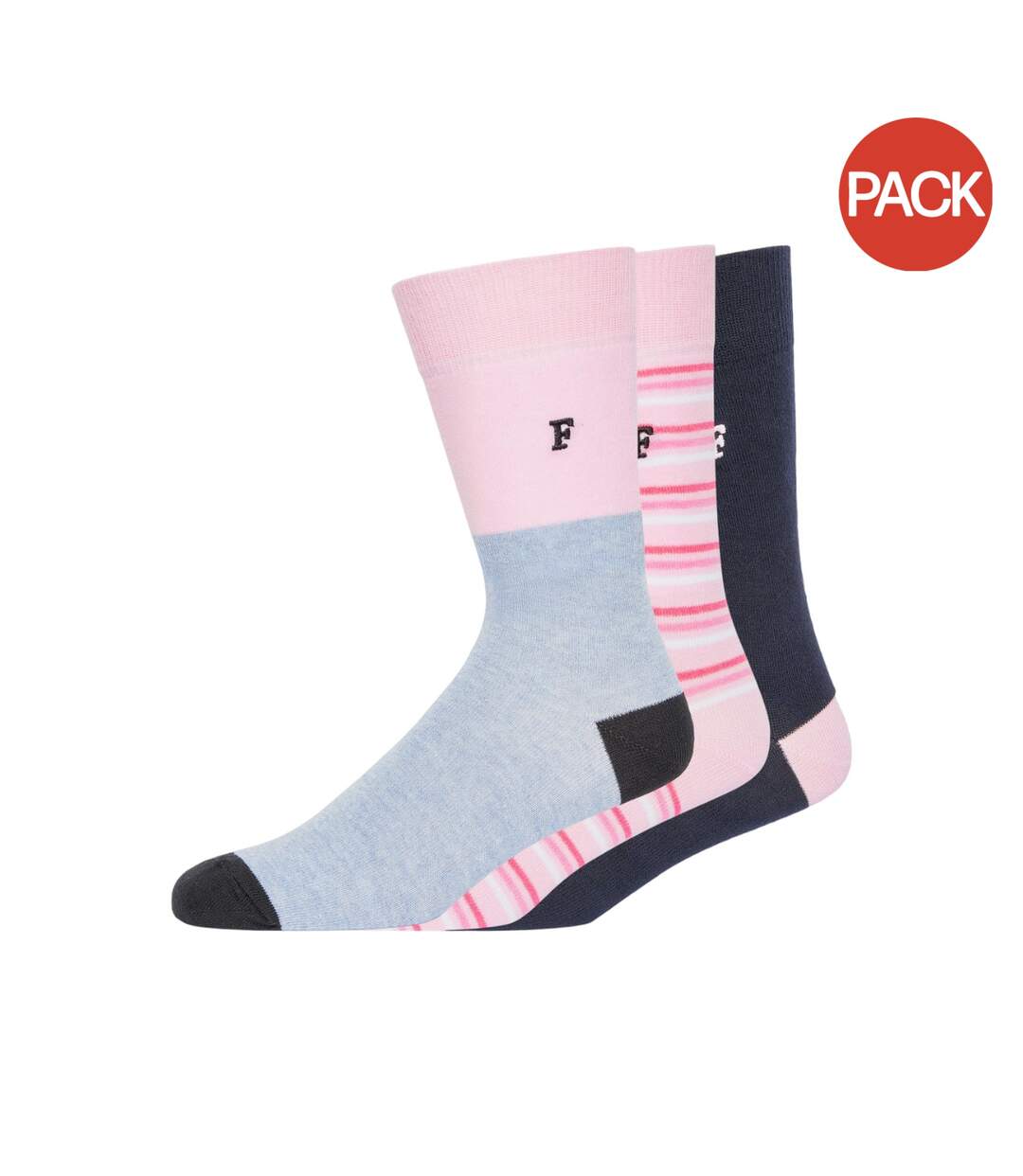 Chaussettes waterfall adulte rose / gris / noir French Connection