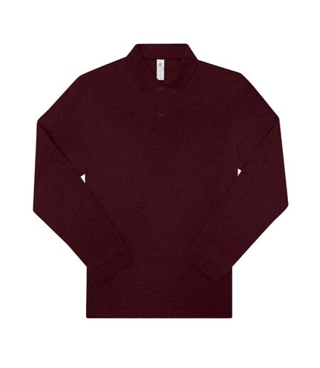 Chemise Manches Longues Motif/style Uni My Polo Homme Bordeaux Chiné B&C