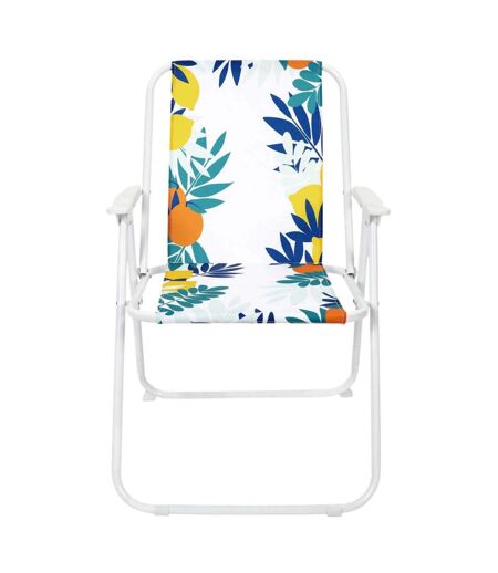 Set de 2 chaises de jardin pliantes en acier et tissu Rio