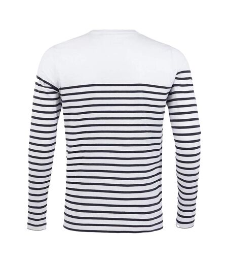 T-shirt Matelot Homme Blanc Bleu Marine SOLS