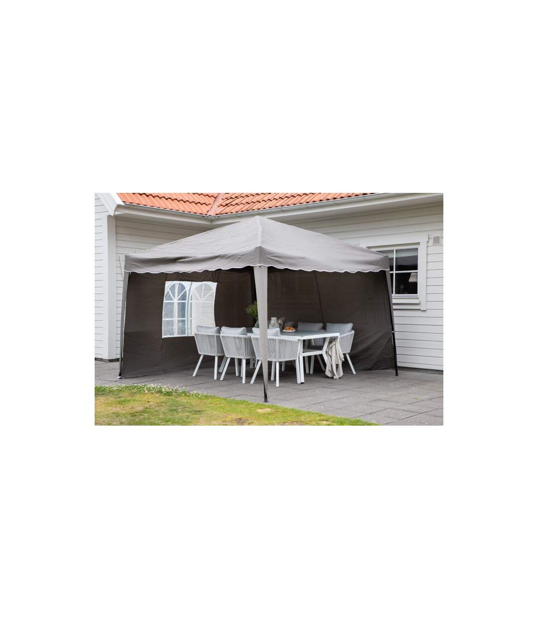 Pavillon en Tissu Gazebo 295cm Marron-4