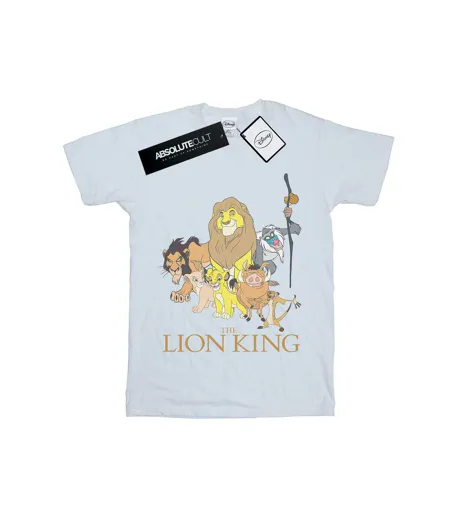 Disney Femmes/Ladies The Lion King Group Cotton Boyfriend T-Shirt (Blanc) - UTBI29072