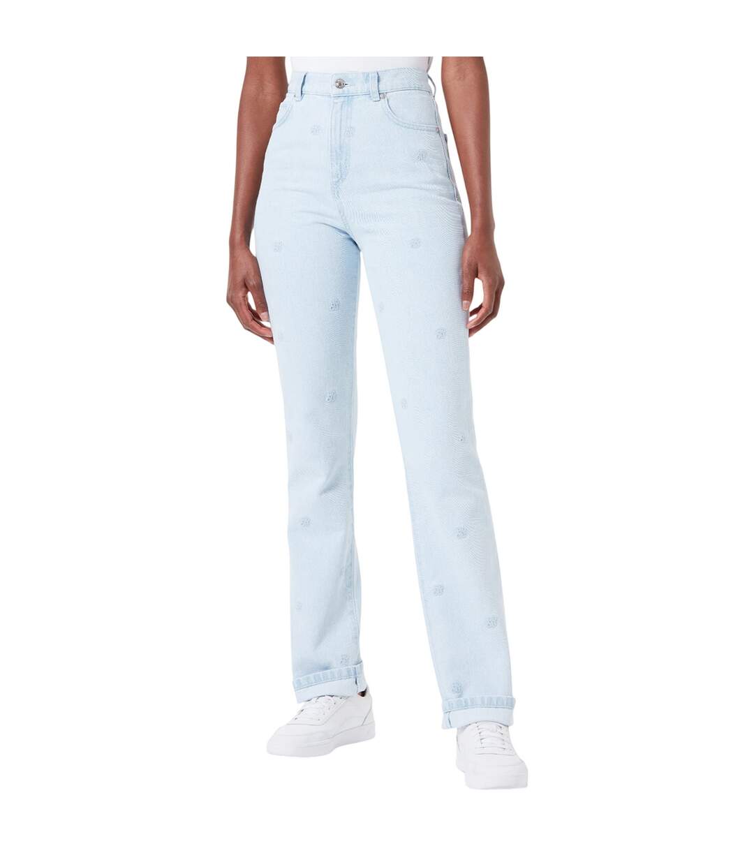 Womens/ladies Gayang Relaxed Fit Jeans Turquoise Hugo-4