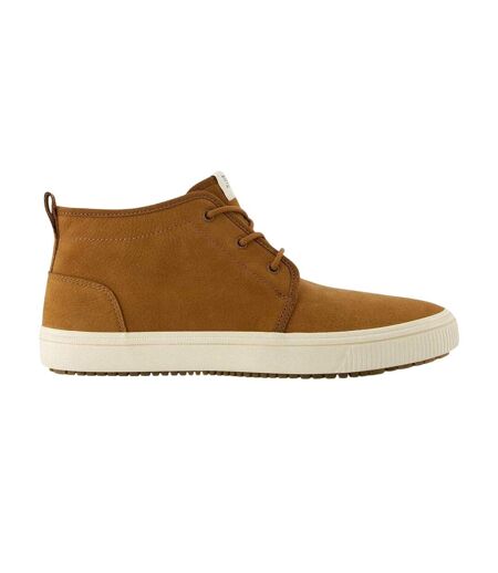 Mens Carlo Canvas Mid Cut Trainers Tan Toms