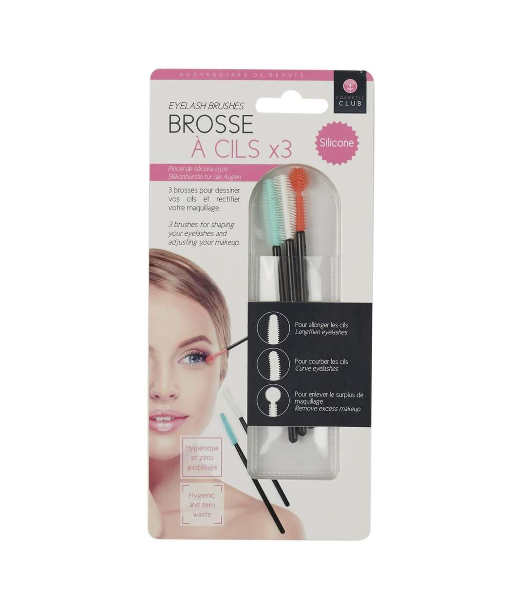 Lot de 3 Brosses à Cils Cosmetic 19cm Noir-3