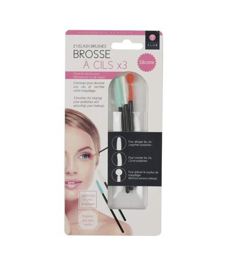 Lot de 3 Brosses à Cils Cosmetic 19cm Noir