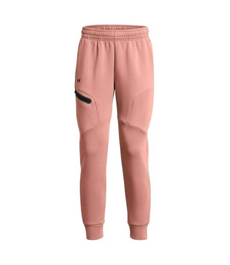 Womens/ladies Unstoppable Fleece Athletic Joggers Pink Under Armour