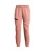 Womens/ladies Unstoppable Fleece Athletic Joggers Pink Under Armour-2