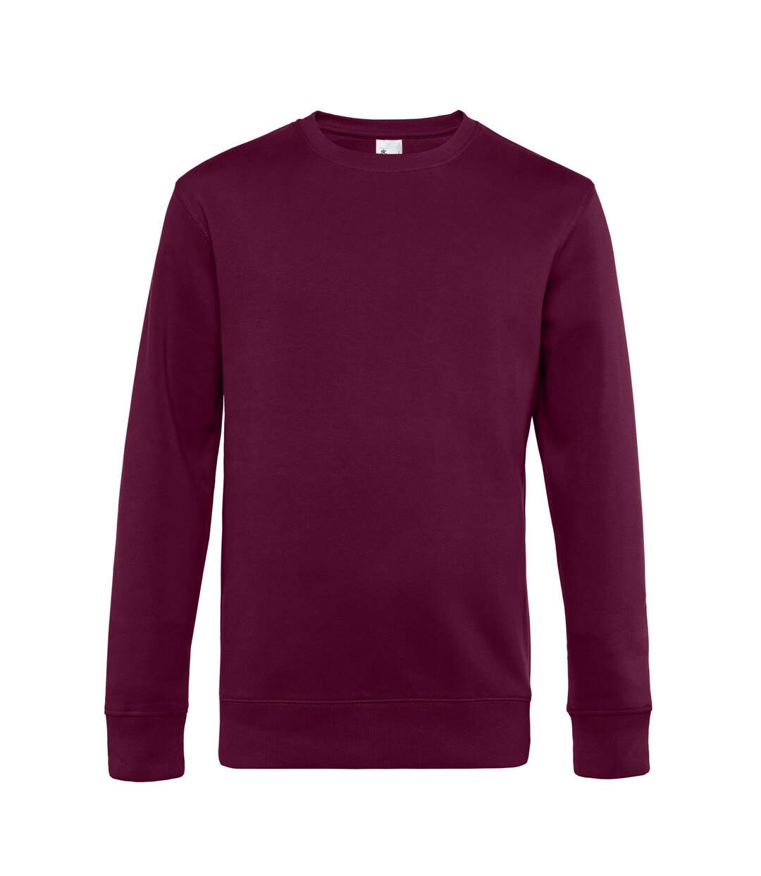 Mens king crew neck jumper dark cherry B&C