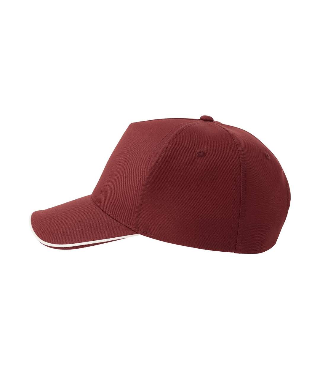 Casquette De Baseball Motif/style 5 Panneaux Recy Five Piping Adulte Bordeaux Blanc Atlantis Headwear-3
