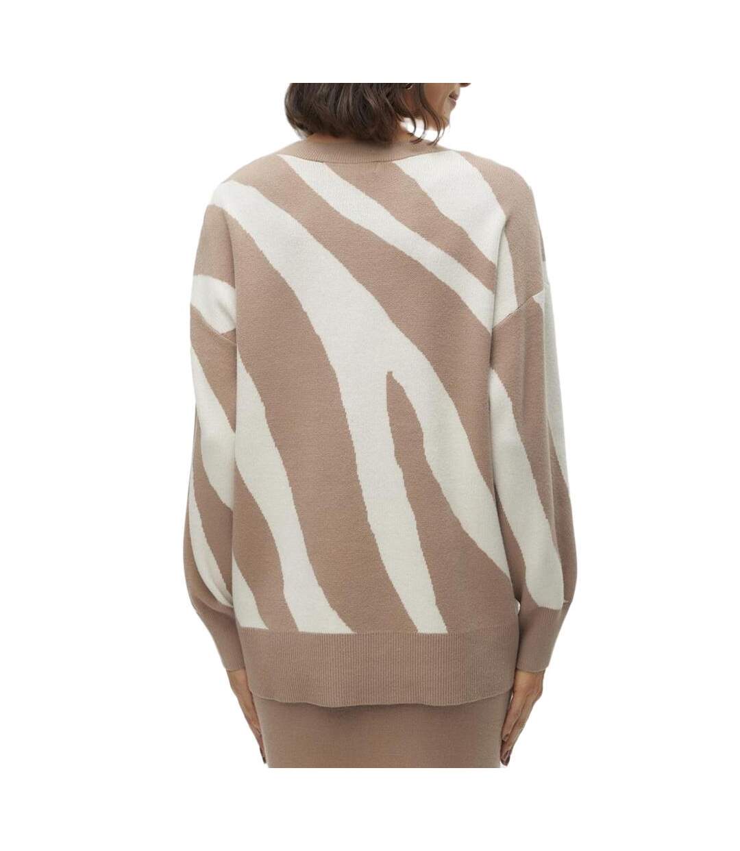 Pull marron femme vero moda nancy 10310665-2