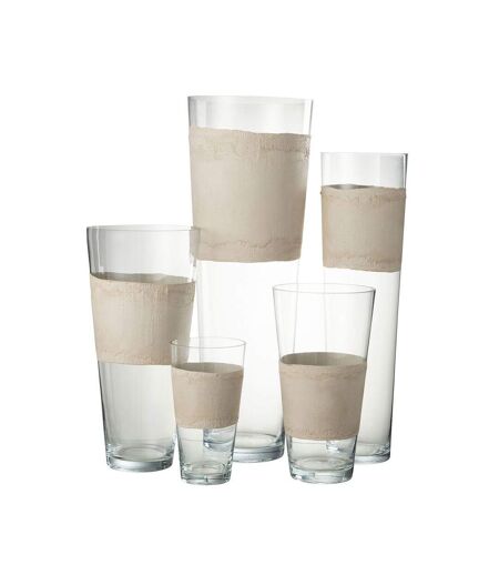 Vase Déco en Verre Delph 45cm Transparent & Beige