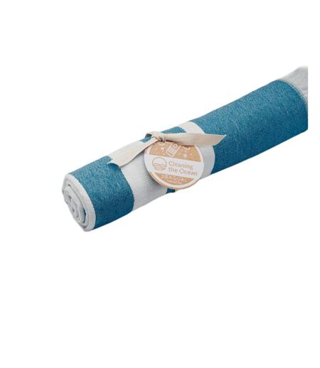 Wave hammam seaqual bath towel one size turquoise MidOcean