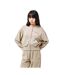 Womens/ladies Eastside Cropped Fleece Jacket Oxford Tan PE Nation-4