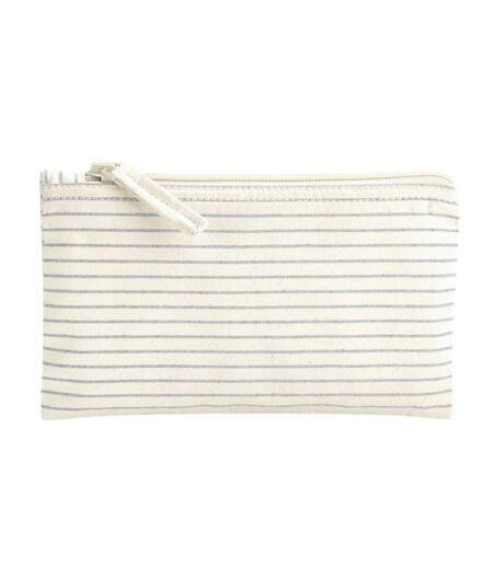 Striped Organic Cotton Accessory Bag 11.5cm X 20cm Grey Westford Mill