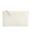 Striped Organic Cotton Accessory Bag 11.5cm X 20cm Grey Westford Mill-2