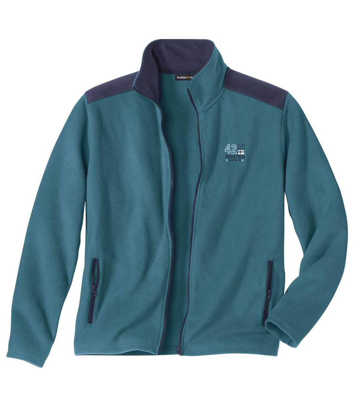 Men's Blue Zip-Up Fleece Jacket Atlas For Men