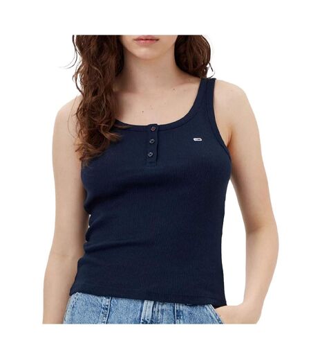 Débardeur marine femme tommy hilfiger tjw slim button tank - l
