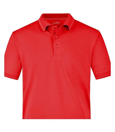 Polo Homme Rouge Blanc James And Nicholson