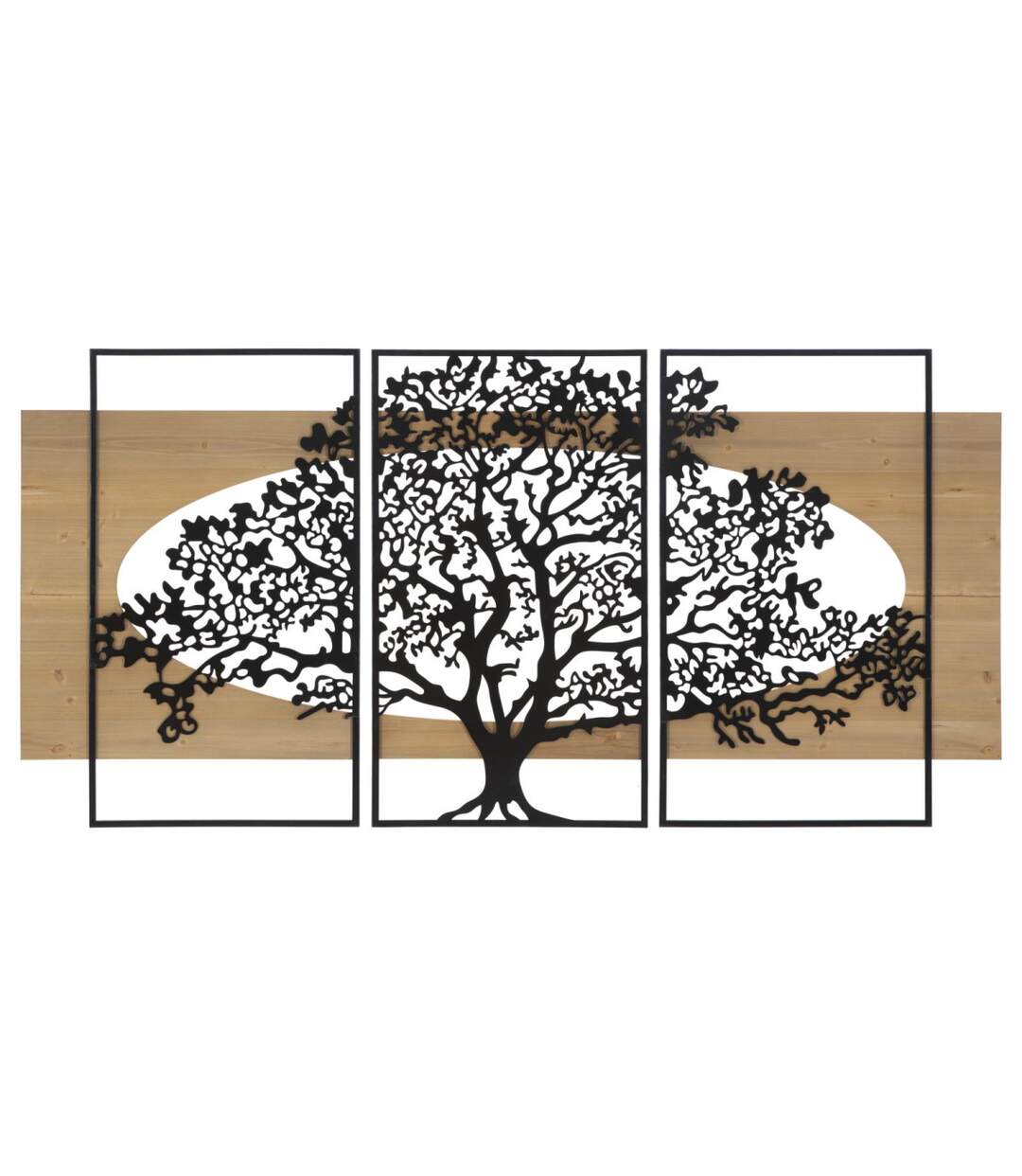 Déco Murale Encadrée Arbre 176cm Naturel & Noir-1