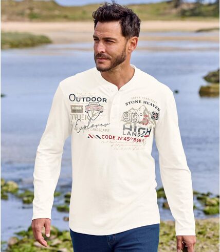 Set van 2 longsleeves met Henley kraag Outdoor