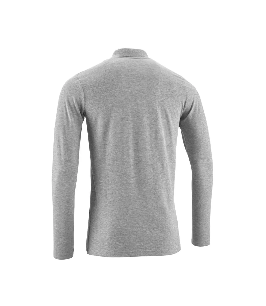 Mens Crossover Long-sleeved Polo Shirt Grey Mascot-2