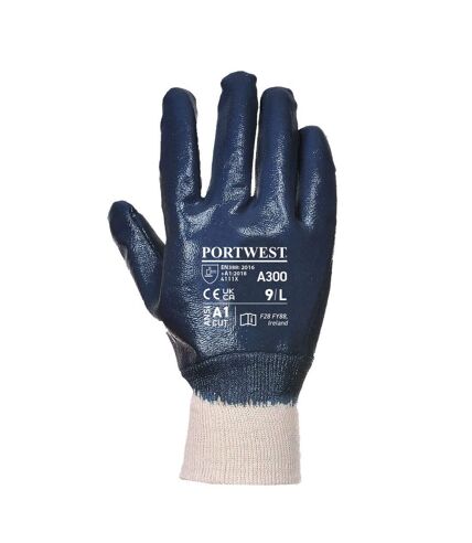 Portwest Unisex Adult A300 Knitted Cuff Nitrile Safety Gloves (Navy) (M) - UTPW878