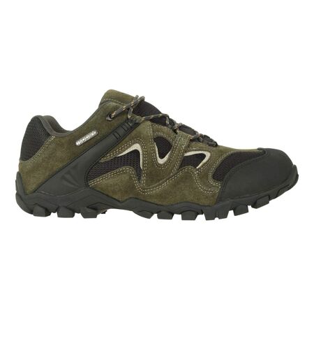 Mens curlews waterproof suede walking shoes khaki Mountain Warehouse