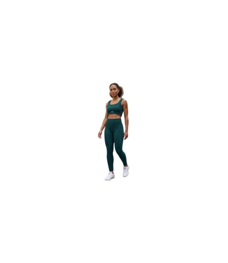 Womens/ladies Classic Cropped Polyester Fitted Tank Top Forest Green Reebok