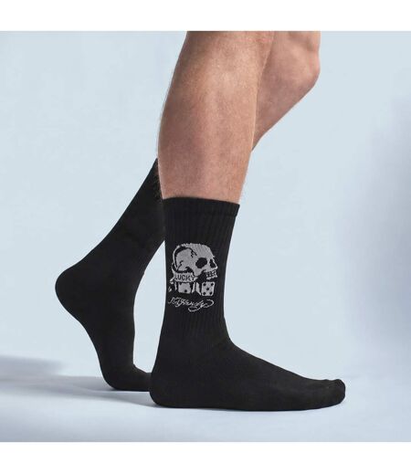 5 Pairs Mens Black Crew Socks Lightweight Breathable Sport Socks
