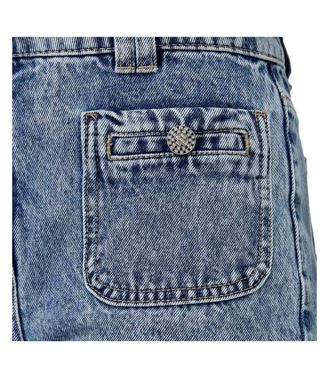 Jean bleu femme morgan bouton bijoux - 34-3
