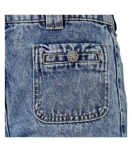 Jean bleu femme morgan bouton bijoux - 34