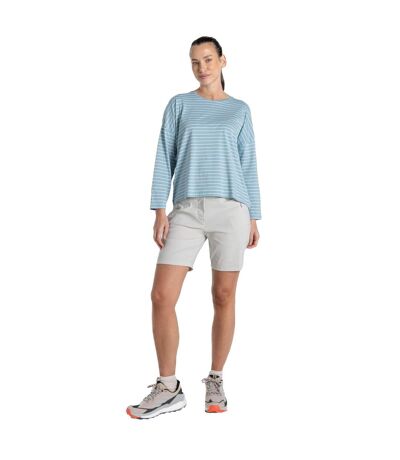 Womens/ladies Kielder Stripe Long-sleeved T-shirt Sky Blue Craghoppers