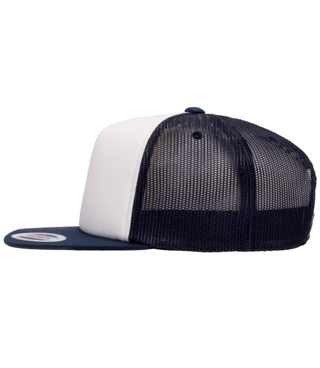 Casquette trucker blanc / bleu marine Yupoong-3