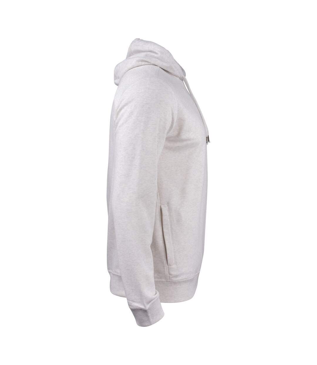 Sweat à capuche premium homme blanc cassé chiné Clique-4