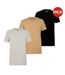 Lot De 3  T-shirts Motif/style Classique Homme Marron Clair Gris Noir Ralph Lauren-1
