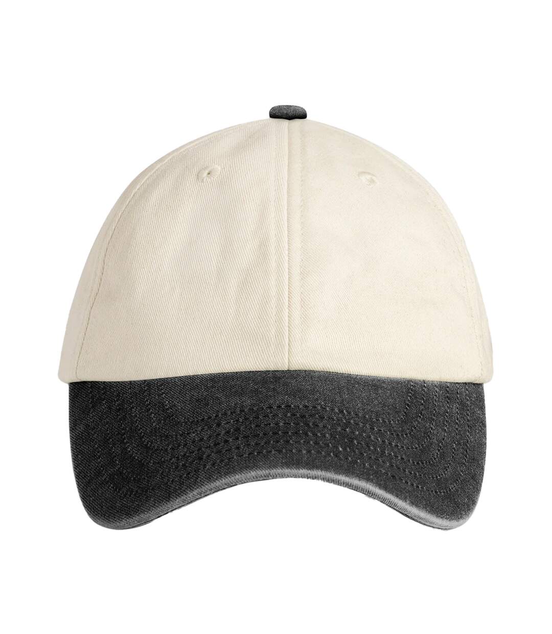 Casquette De Baseball Motif Contrasté Adulte Naturel Vieux Noir Beechfield-3