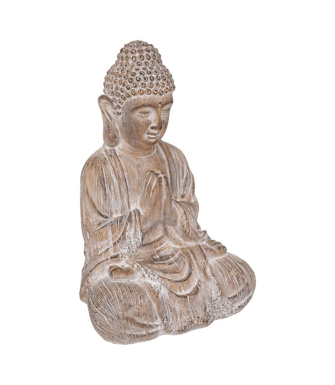 Statuette Déco Bouddha Effet Bois 45cm Lin-1