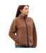 Womens/ladies Teddy Fleece Jacket Brown Hy-1