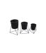 Lot de 3 Caches-Pots Graphic Ethnic 25cm Noir