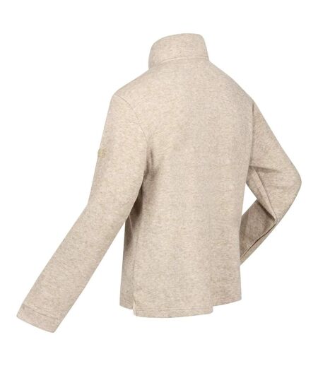 Mens Lanchester Marl Quarter Zip Fleece Top Gold Sand Regatta