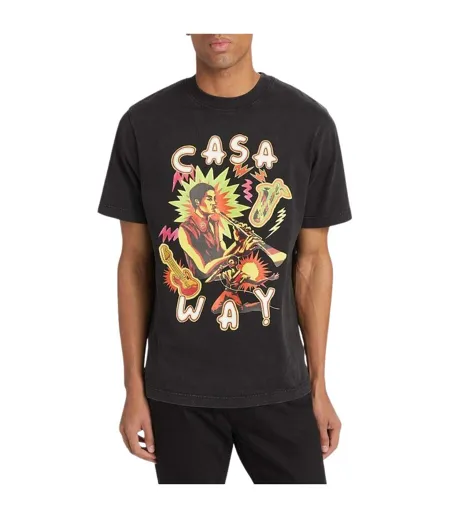 T-shirt Music For The People Homme Noir Délavé Casablanca