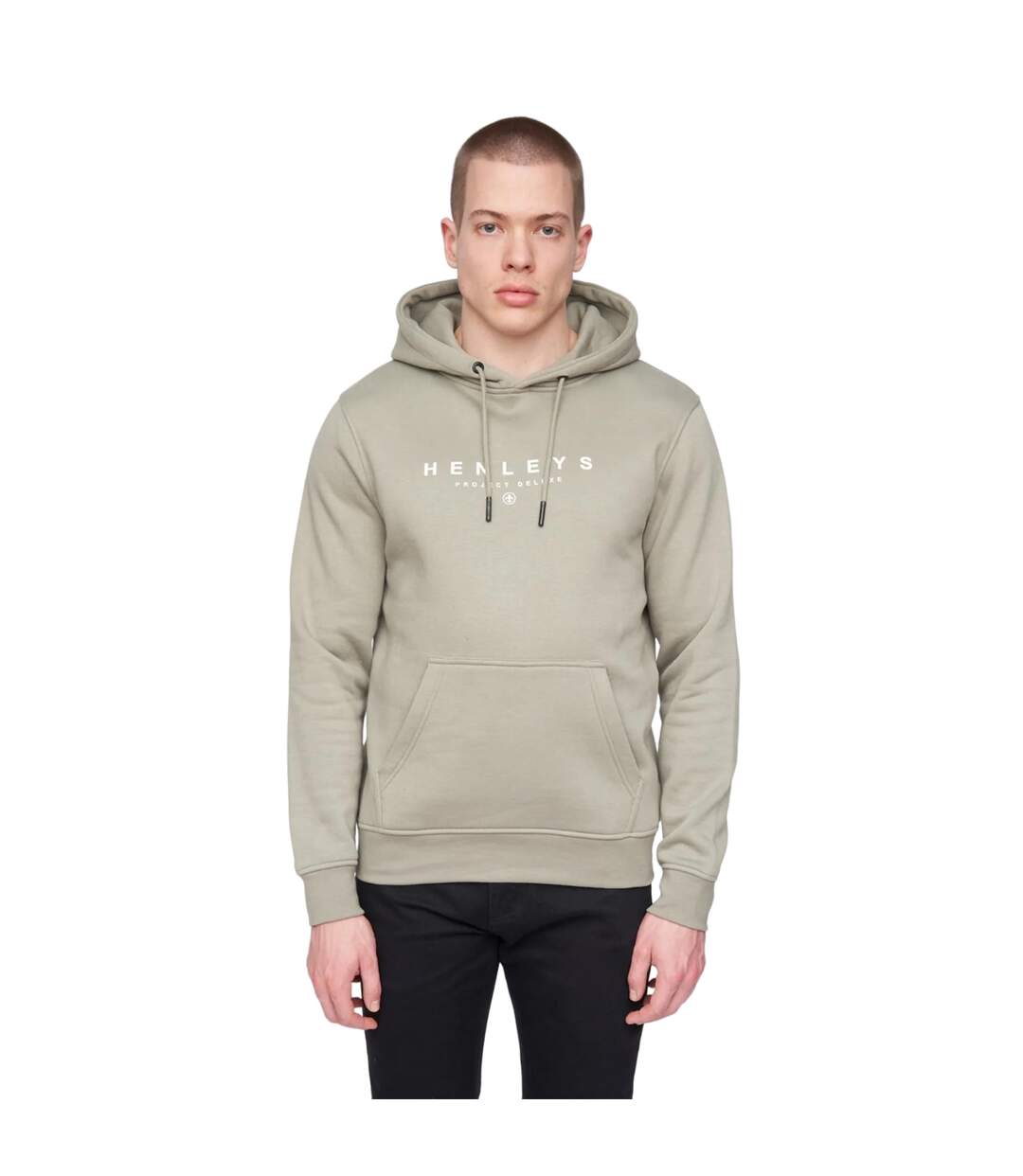 Sweat à capuche ninesix homme vieux vert kaki Henleys-1