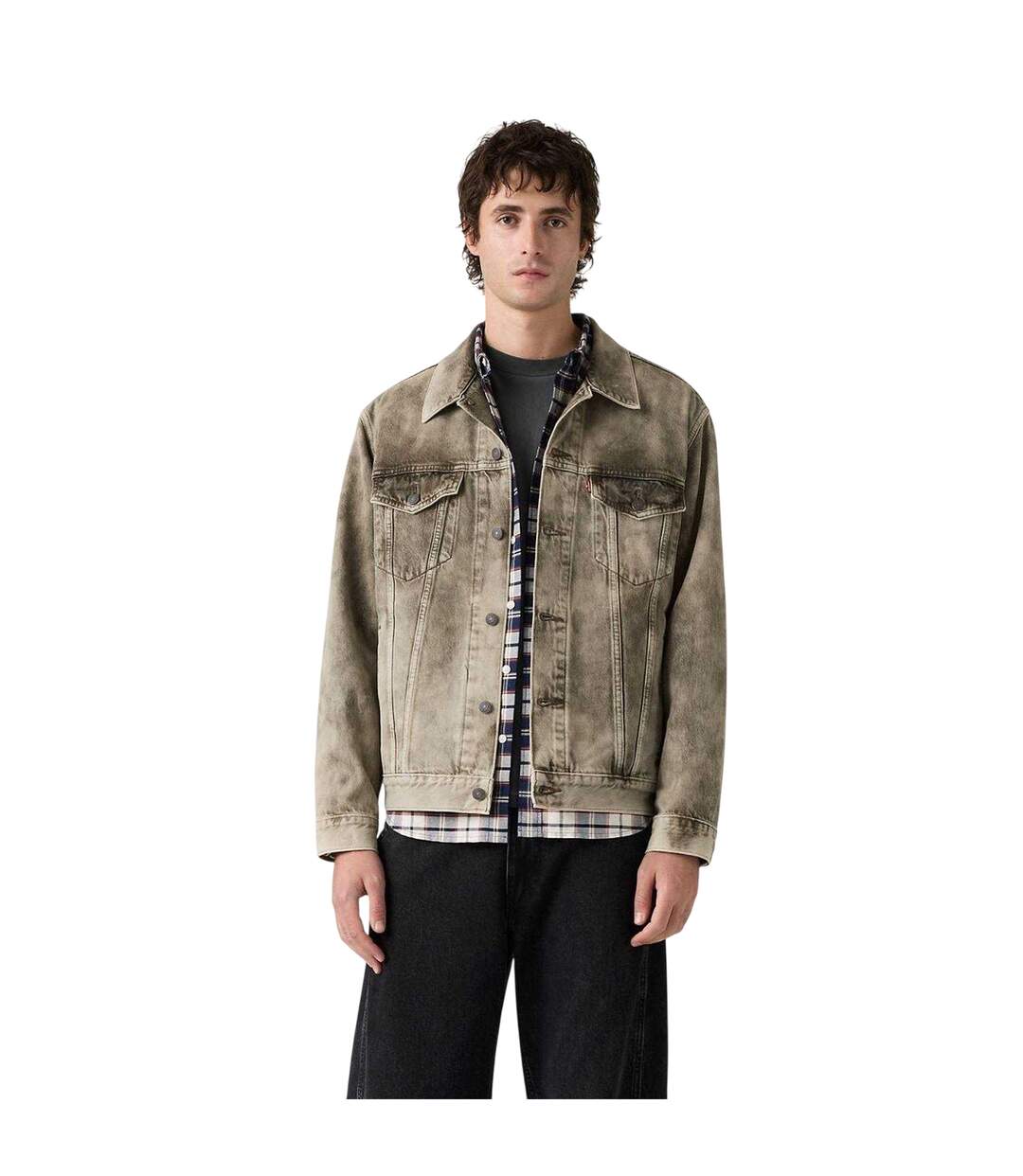 Mens Camo Denim Relaxed Fit Trucker Jacket Green Levis-4